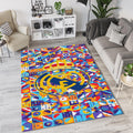 Real Madrid Pop Art Mosaic Rug Maximalist Geometric Colorful
