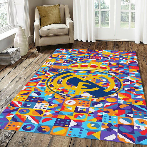 Real Madrid Pop Art Mosaic Rug Maximalist Geometric Colorful