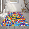 Real Madrid Pop Art Mosaic Rug Maximalist Geometric Colorful