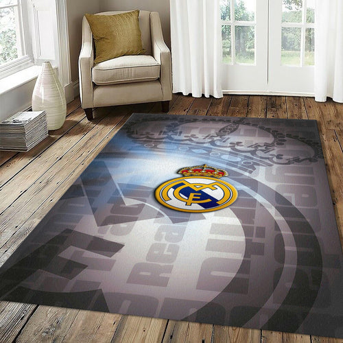 Real Madrid Crest Layered Rug Royal Crown Sleek Soccer Fan Mat