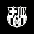 FC Barcelona Minimalist Black White Crest Rug
