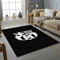 FC Barcelona Minimalist Black White Crest Rug