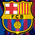 FC Barcelona Vibrant Zig-Zag Rug Red Blue Gold Crest Barça Logo