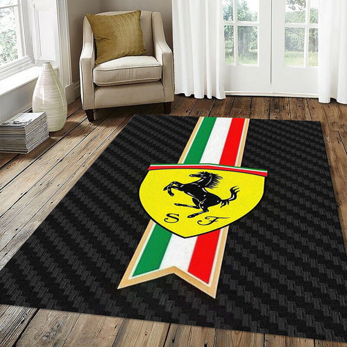 Ferrari Carbon Fiber Rug Italian Flag Tricolore Prancing Horse