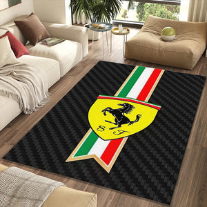 Ferrari Carbon Fiber Rug Italian Flag Tricolore Prancing Horse