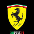 Classic Ferrari Shield Logo Rug Minimalist Black Prancing Horse