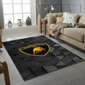 Lamborghini Logo Rug Black and Gold Shield Bull Mat Luxury Exotic
