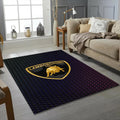 Lamborghini Neon Honeycomb Rug Futuristic Multicolor Gaming Bull