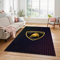 Lamborghini Neon Honeycomb Rug Futuristic Multicolor Gaming Bull