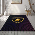 Lamborghini Neon Honeycomb Rug Futuristic Multicolor Gaming Bull