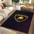 Lamborghini Neon Honeycomb Rug Futuristic Multicolor Gaming Bull