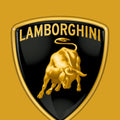 Lamborghini Gold Logo Rug Minimalist Yellow Background Bull