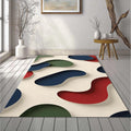 3D Layered Abstract Shapes Rug Modern Organic Cutout Pattern Mat
