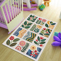 Modern Floral Design Rug, Scandinavian Rug, Abstract Area Rug