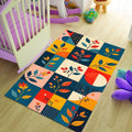 Modern Floral Design Rug, Scandinavian Rug, Abstract Area Rug