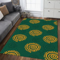 Green Rug, Abstract Area Rug, Graphic Design Rug, Living Room
