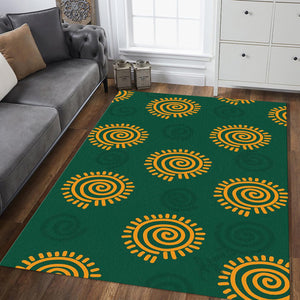 Green Rug, Abstract Area Rug, Graphic Design Rug, Living Room
