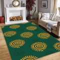 Green Rug, Abstract Area Rug, Graphic Design Rug, Living Room