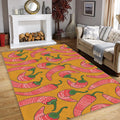 Chili Pepper Pattern Rug, Abstract Area Rug, Living Room Decor