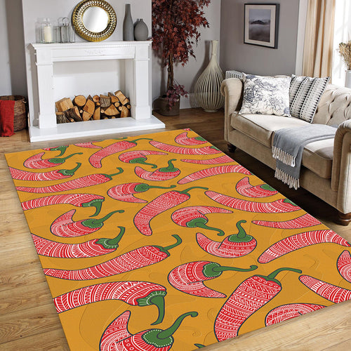 Chili Pepper Pattern Rug, Abstract Area Rug, Living Room Decor