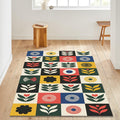 Scandinavian Rug, Abstract Area Rug, Modern Floral Design Rug