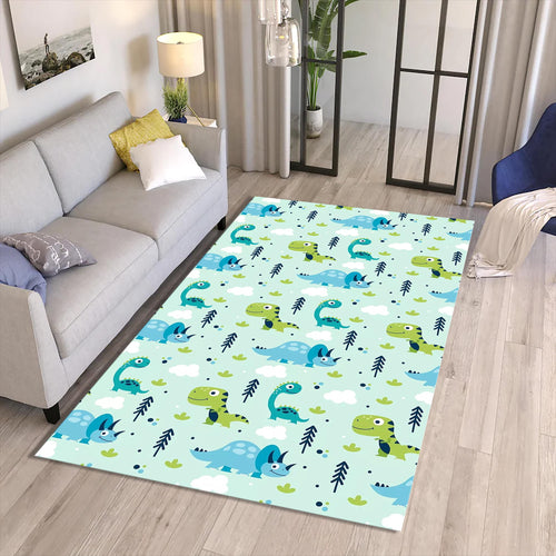Cartoon Dinosaur Pattern Rug, Kids Playroom Carpet