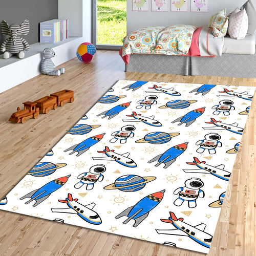 Astronaut Rug, Nursery Design, Kids Room Rug, Nursery Play Mat