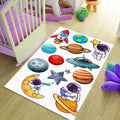 Planets & Astronaut Rug, Kids Nursery Playroom Carpet