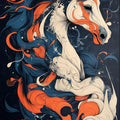 Abstract Horse Art Area Rug, Colorful Living Room Carpet