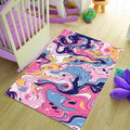 Purple Marbling Art Rug, Abstract Colorful Home Decor