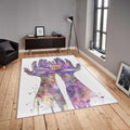Lotus Flower Hands Area Rug, Spiritual Meditation Carpet, Purple