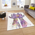 Lotus Flower Hands Area Rug, Spiritual Meditation Carpet, Purple