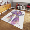 Lotus Flower Hands Area Rug, Spiritual Meditation Carpet, Purple