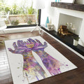 Lotus Flower Hands Area Rug, Spiritual Meditation Carpet, Purple
