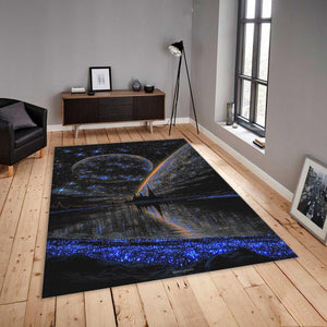 Celestial Galaxy Area Rug, Starry Night Sky, Non-Slip Floor Mat