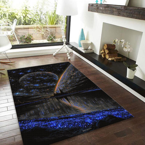 Celestial Galaxy Area Rug, Starry Night Sky, Non-Slip Floor Mat