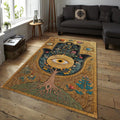 Hamsa Hand Area Rug, Evil Eye Decor, Tree of Life, Non-Slip Floor