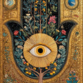 Hamsa Hand Area Rug, Evil Eye Decor, Tree of Life, Non-Slip Floor