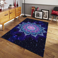 Purple Galaxy Mandala Rug, Boho Zen Meditation Decor