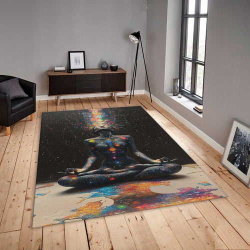 Chakra Meditation Rug, Galaxy Yoga Mat, Spiritual Decor