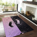 Celestial Hands Area Rug, Goth Witchy Decor, Pink & Black Duality