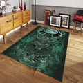 Gothic Deer Area Rug, Celtic Knot Forest God, Dark Pagan Decor