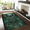 Gothic Deer Area Rug, Celtic Knot Forest God, Dark Pagan Decor