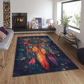 Boho Dreamcatcher Area Rug, Colorful Feather Art, Non-Slip Carpet