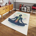 Chakra Meditation Rug, Zen Reiki Room Decor, Spiritual Yoga Mat