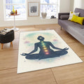 Chakra Meditation Rug, Zen Reiki Room Decor, Spiritual Yoga Mat