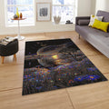 Celestial Galaxy Area Rug, Starry Night Zen Decor, Non-Slip