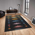 Chakra Lotus Rug, Colorful Meditation Decor, Non-Slip Area Rug