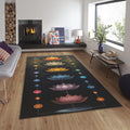 Chakra Lotus Rug, Colorful Meditation Decor, Non-Slip Area Rug