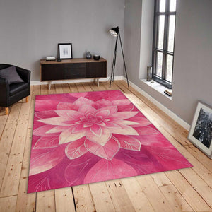 Pink Mandala Area Rug, Spiritual Zen Decor, Non-Slip Carpet